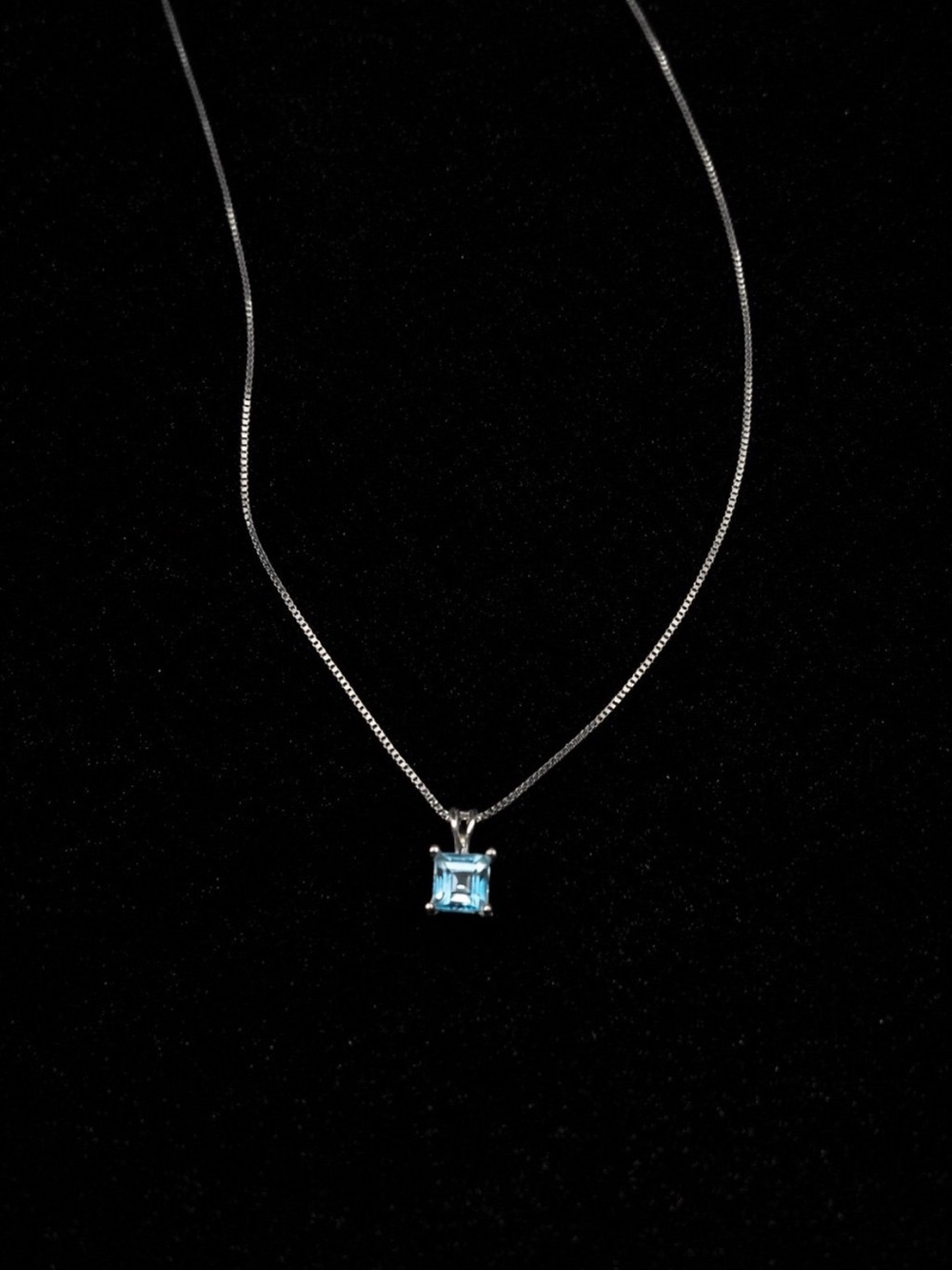 Blue Topaz Solitaire Pendant Necklace - Women Jewelry